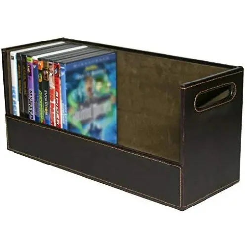 Stock Your Home DVD Storage Boxes with Powerful Magnetic Opening - DVD Tray Holds 28 DVD BluRay PS4 Video Games for Media Shelf Storage & Organization