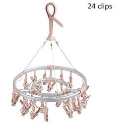 Clothes Hanger 24 Clips Hanging Drying Rack Stainless Steel Laundry Drip Hanger Sturdy Racks For Socks Baby Clothes Bras Towel Underwear For Home Pants Hangers ( Color : Pink , Size : 31.5x48cm )