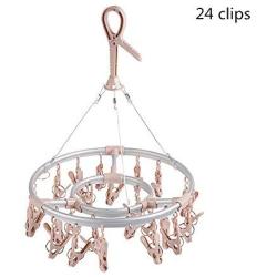 LIUFENGLONG Clothes Hangers Set, 24 Clips Hanging Drying Rack Stainless Steel Laundry Drip Hanger Sturdy Racks for Socks Baby Clothes Bras Towel Underwear for Home Closet Clothing Organiser