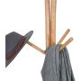 ZEMIN Floor Standing Coat Rack Clothes Hat Stand Hanger Hooks Wood Smooth Stoarge Japanese-Style, (Color : Ash)