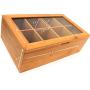 Big Natural Bamboo Tea Boxes Storage Organizer