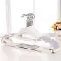 Iddefee Clothes Hanger Pack of 20 Plastic Hangers Durable Clothes Hangers with Non-Slip Pads Space Saving Easy Slide Organizer for Bedroom Closet Pants Hangers (Color : Random, Size : 4121.5cm)