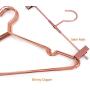 KOOBAY Top 17" Rose Copper Gold Shiny Steel Wire Clothes Hanger Non Slip Shoulders for Shirts,Coat,Slacks Storage & Display (10 Ps/Lot)