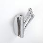 MOCOFO Stianess Steel Folding Swing Arm Triple with Multi Three Foldable Arms Swivel Hook Solid Metal Clothes Hanger for Bathroom Kitchen Garage Wall Mount Polished Chrome Heavy Duty Towel