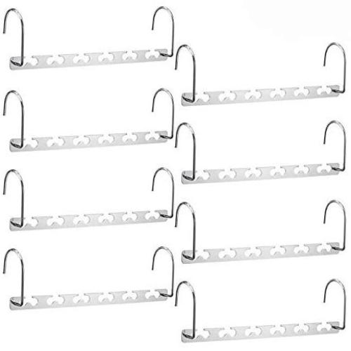 10pc Space Saving Hangers Wonder Multifunctional Clothes Hangers Stainless Steel Slots Magic Hanger Cascading Hanger Updated Hook