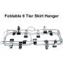 Homend 6 Tier Skirt Hangers Foldable Pants Hangers Closet Organizer Stainless Steel Fold up Space Saving Hangers (3 Pack)