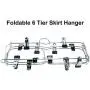 Homend 6 Tier Skirt Hangers Foldable Pants Hangers Closet Organizer Stainless Steel Fold up Space Saving Hangers (3 Pack)
