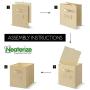 Neaterize Storage Cubes - Set of 6 Storage Bins | 2 Handles & 10 Label Window Cards | Cube Storage Bins | Foldable Closet Organizers and Storage | Fabric Storage Boxes for Home, Office (Beige)