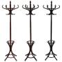 Cxjff Floor Standing Coat Rack Stable Design Hanger Clothes 12 Hooks European Style Easy Install, Wood, 3 Colors (Color : Dark Brown, Size : 27x27x184cm)