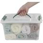Saedy 14 Quart Latching Box, Great Funtionality Plastic Storage Bin with Lid, Clear Transparent Boxes with Handles