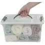 Saedy 14 Quart Latching Box, Great Funtionality Plastic Storage Bin with Lid, Clear Transparent Boxes with Handles