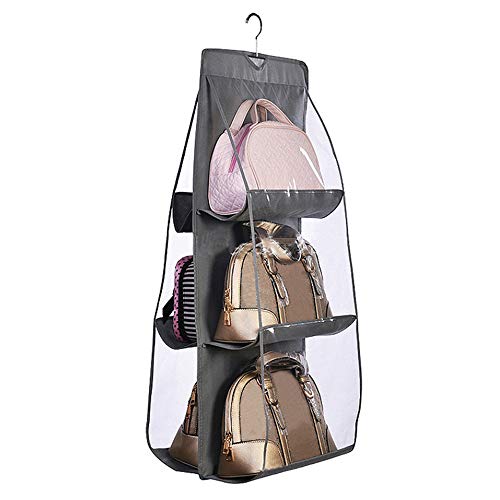 DIOMMELL Purses Hanger Hanging Handbag Organizer Bags Storage Holder for Closet with 6 Larger Pockets