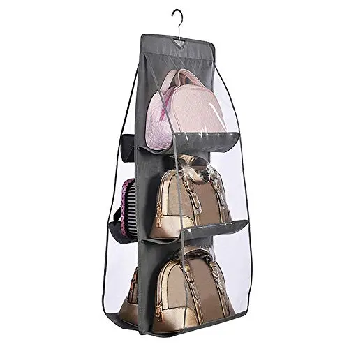 DIOMMELL Purses Hanger Hanging Handbag Organizer Bags Storage Holder for Closet with 6 Larger Pockets DIOMMELL Purses Hanger Hanging Handbag Organizer Bags Storage Holder for Closet with 6 Larger Pockets