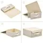 EZOWare 4-Pack Small Fabric Storage Basket Bin with Lid, Collapsible Storage Boxes Cube Organizer Container for Nursery, Closet, Bedroom - 10.5 x 10.5 x 5 inches, (Gray & Beige) EZOWare 4-Pack Small Fabric Storage Basket Bin with Lid, Collapsible Storage Boxes Cube Organizer Container for Nursery, Closet, Bedroom - 10.5 x 10.5 x 5 inches, (Gray & Beige)