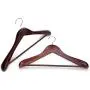 JS HANGER Wooden Coat Hanger Heavy Duty Walnut Wide Rounded Shoulder Hangers, 3-Pack JS HANGER Wooden Coat Hanger Heavy Duty Walnut Wide Rounded Shoulder Hangers, 3-Pack