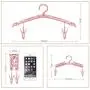 JCBIZ 2PCS Blue Portable Folding Hanger with Clip Multi-Function Foldable Household Anti-Slip Clothes Hangers for Traveling
