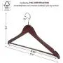 JS HANGER Coat Hanger Wooden Suit Hanger with Non Slip Pants Bar and Cut Notches - Walnut, Set of 20 JS HANGER Coat Hanger Wooden Suit Hanger with Non Slip Pants Bar and Cut Notches - Walnut, Set of 20