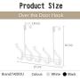 Over The Door Hook - 5 Hooks Towel Rack for Bathroom Storage Closet - Behind The Door Organizer Clothes Rack - Shoe Or Hat Holder - Office Cubicle Purse Hanger - Door Hook (White)