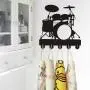 Drum Key Hook Wall Door Clothes Coat Hat Hanger Key Holder with 5 Hooks Strong Adhesive Sticker Wood Hooks, Music Instrument Household Décor Hooks Drummer Gift (M1) Drum Key Hook Wall Door Clothes Coat Hat Hanger Key Holder with 5 Hooks Strong Adhesive Sticker Wood Hooks, Music Instrument Household Décor Hooks Drummer Gift (M1)