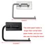 Sumnacon Stainless Steel Toilet Roll Paper Holder 3M Self Adhesive, Rustproof Bathroom Kitchen Tissue Holder Towel Hanger Hook Wall Mount(Black)