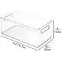 mDesign Plastic Toy Boxes Storage Organizer Bin with Handles for Kids Closets, Cabinets, Shelves - Hold Action Figures, Crayons, Markers, Building Blocks, Puzzles - 14.5&quot Long, 2 Pack - Clear
