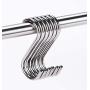 Maxgoods 3.54 10PCS Home Storage Utility S Shaped Hooks Stainless Steel Metal Hangers Hanging Hooks for Kitchen, Work Shop, Bathroom, Garden,Bedroom (Silver, 10PCS)