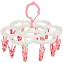 lliang Hangers 16 Clips Portable Socks Cloth Hanger Rack Clothespin Folding Foldable Multifunctional Wardrobe Storage Cloth Hangers