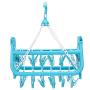 Sugoyi Clothes Hanger Rack, 32 Clips Folding Clothes Hanger Dryer Socks Underwear Drying Rack for Household(Blue)