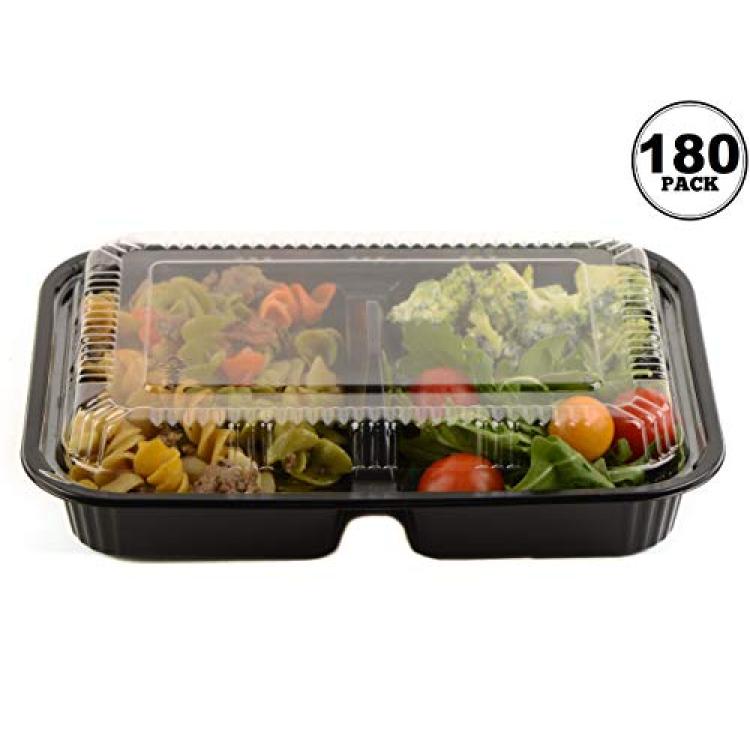 20 Pack Bento Box, [36 Oz] 3 Compartment Meal Prep Containers with