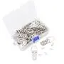 Swpeet 60 Pcs Heavy Duty Large Wide D Ring Shape Nail Non-Trace Frame Picture Hangers Double Hole with Screws, for Home Decoration, Picture Frame Hanging with Transparent Box