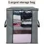 SLEEPING LAMB Large Foldable Storage Bag Organizer Clothes Storage Container for Blanket Comforter Clothing Bedding with Durable Handles, Grey SLEEPING LAMB Large Foldable Storage Bag Organizer Clothes Storage Container for Blanket Comforter Clothing Bedding with Durable Handles, Grey