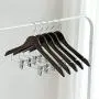 Clothes Hangers, Wooden Hangers Ultra Thin Space Saving Non-Slip Hangers Suit Hangers Velvet Hangers Ideal for Everyday Standard Use, Clothing Hangers (Dark Brown) Clothes Hangers, Wooden Hangers Ultra Thin Space Saving Non-Slip Hangers Suit Hangers Velvet Hangers Ideal for Everyday Standard Use, Clothing Hangers (Dark Brown)