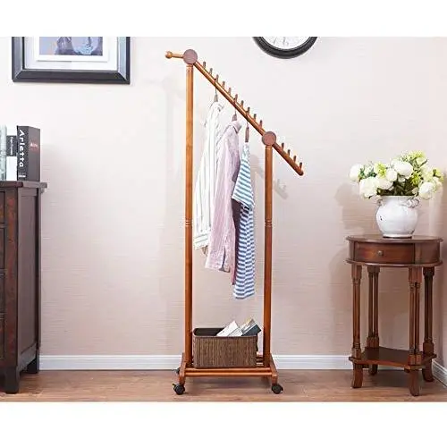 SED Coat Rack-Hanger Floor Bedroom Clothes Hanger Solid Wood Hangers Living Room Multifunction Shelf Modern Simple Sturdy Space Saving Storage Rack