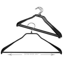 Mawa by Reston Lloyd BodyForm Series Non-Slip Space-Saving Extra Wide Clothes Hanger with Bar for Pants