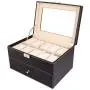Chirde 20 Slots Watch Boxes Jewelry Display Case, Dual Layer Watch Holder Organizer with Lock and Key (US Stock) Chirde 20 Slots Watch Boxes Jewelry Display Case, Dual Layer Watch Holder Organizer with Lock and Key (US Stock)