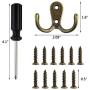 HOVEOX 20 Pcs Double Prong Robe Hook Retro Towel Cloth Hanger Wall Hat Jewelry Hooks Rustproof Rustic Hooks Utility Hooks with 40 Pcs Screws and a Screwdriver (Bronze)