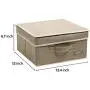 YueYue Small 4 Pack Fabric Stroage Boxes with Lids, Linen Foldable Stroage Boxes with lids 4 Color Set 12.4in/12in/6.7in