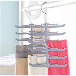 5pcs Random Color Tie Scarf Scarves Hanger Clothes Racks Multi-Layer Fish Skeleton Storage Rack Hanging Coat Organizer Holder