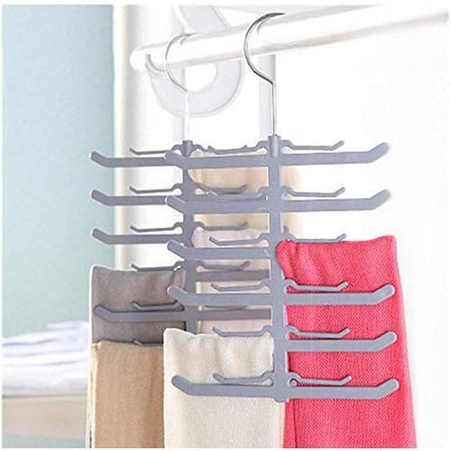 5pcs Random Color Tie Scarf Scarves Hanger Clothes Racks Multi-Layer Fish Skeleton Storage Rack Hanging Coat Organizer Holder