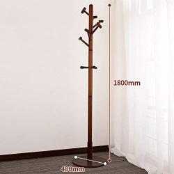 MG Coat Hooks Clothes hanger floor solid wood coat rack floor bedroom hanger single pole vertical shelf simple imported environmentally friendly solid wood Dimensions: D: 400mm, H: 1800mm (Color : A)