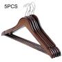 5pcs Random Color Wooden Clothes Hangers with Non-Slip Trouser Bar Suit Jeans Pants Coat Shirts Hangers Clothes Storage