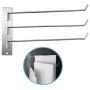 KSHAN Towel Hook Bath Swing Out Towel Bar SUS 304 Stainless Steel Bathroom Hand Towel Rack 3-Bar Folding Arm Swivel Hanger Wall Mount