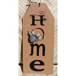 Home Floral Wreath Wooden Door Hanger Tag Sign