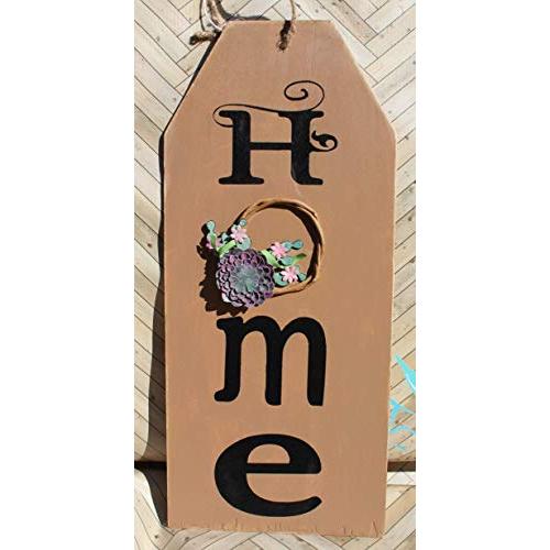 Home Floral Wreath Wooden Door Hanger Tag Sign