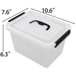 Kekow 6 L Clear Storage Latch Box, 4-Pack