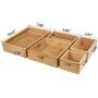 5-Piece Storage Boxes Dividers Set & Drawer Organizer with 100% Natural Bamboo, Silverware Tray for Office Desk Supplies and Accessories, Bathroom & Kitchen 5-Piece Storage Boxes Dividers Set & Drawer Organizer with 100% Natural Bamboo, Silverware Tray for Office Desk Supplies and Accessories, Bathroom & Kitchen