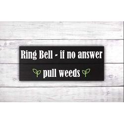 Ring Bell Front Door Sign | Door Hanger | Door Decor | Funny Front Door Signs | Doorbell Sign | Welcome Sign -by LEADING EDGE DESIGNS