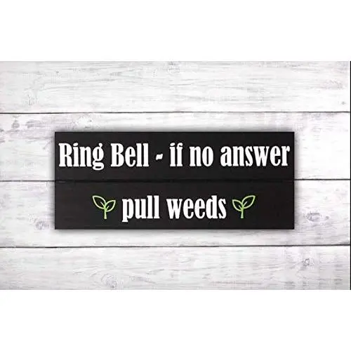 Ring Bell Front Door Sign | Door Hanger | Door Decor | Funny Front Door Signs | Doorbell Sign | Welcome Sign -by LEADING EDGE DESIGNS
