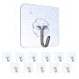 Adhesive Wall Hooks, Transparent Reusable Seamless Heavy Duty Hooks 13lb(Max) Waterproof Oilproof Bathroom Kitchen Free Sticky Hangers Utility Towel Bath Ceiling Hook (Transparent, 1pcs)