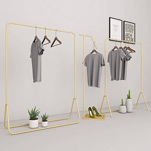 Industrial pipe Clothes Display Racks Metal Heavy Duty Garment Rack Customized Hangers Clothing Shelves Gold